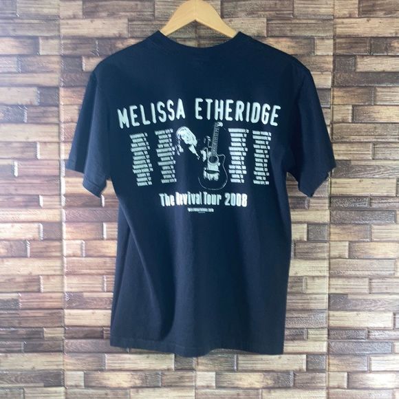 Womens Medium Anvil Melissa Etheridge T-shirt Revival Tour 2008 Tee Black - Picture 2 of 11